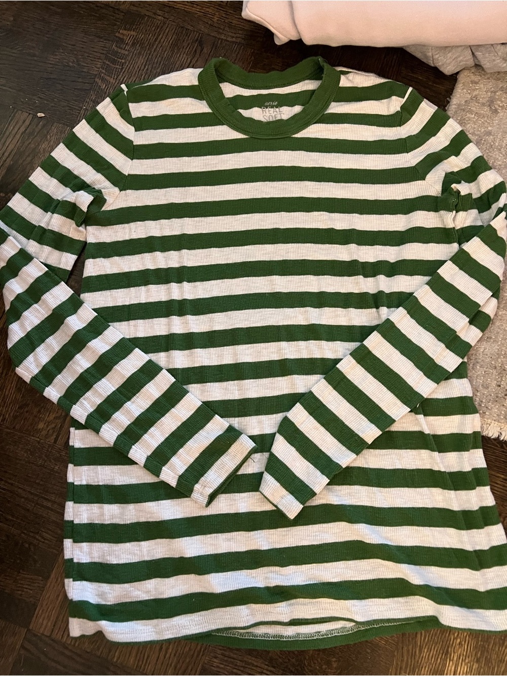 Striped Green & White Long-Sleeve AERIE